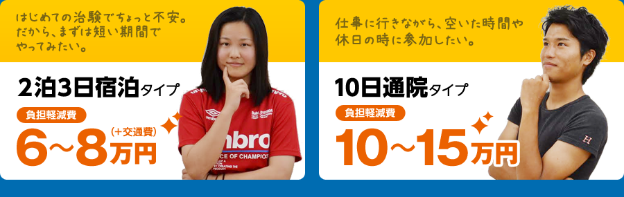 2泊3日宿泊タイプ　10日通院タイプ